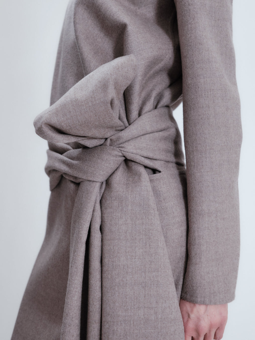 Bow skirt in light double face wool