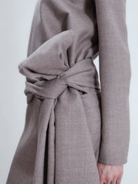 Bow skirt in light double face wool