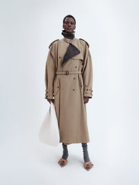 Trench coat in twill gabardine