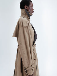 Trench coat in twill gabardine