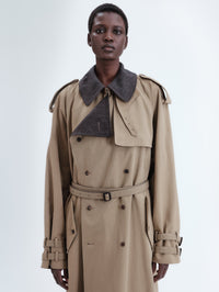 Trench coat in twill gabardine
