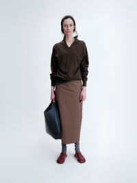 Layered skirt in polished cotton