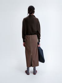 Layered skirt in polished cotton