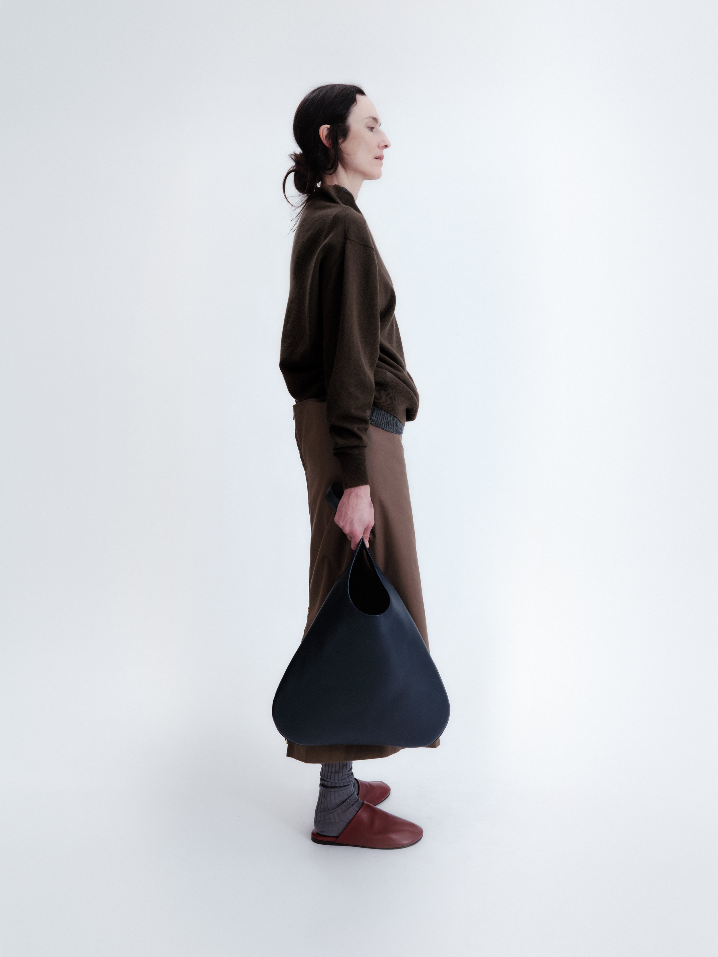 Layered skirt in polished cotton