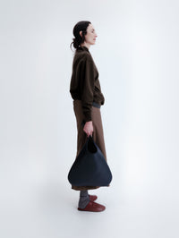 Layered skirt in polished cotton