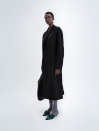 Manteau simple boutonnage en laine double face
