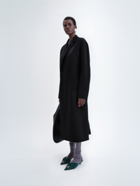 Manteau simple boutonnage en laine double face
