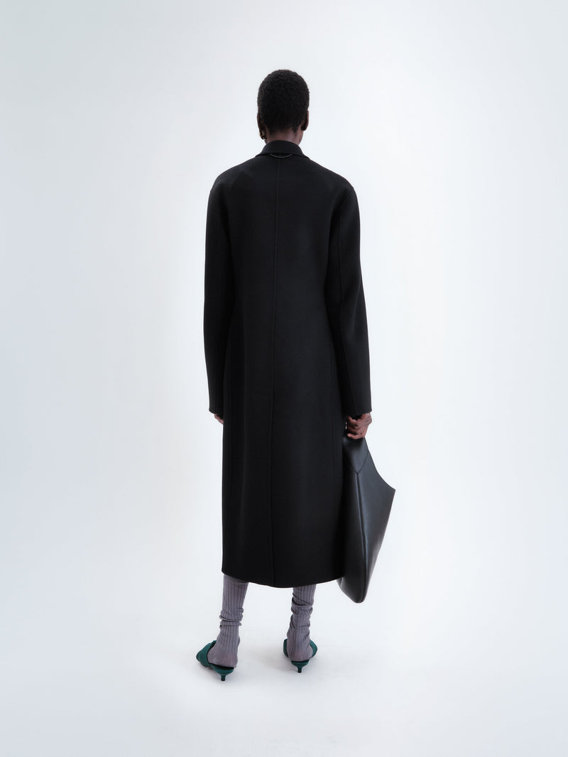 Manteau simple boutonnage en laine double face