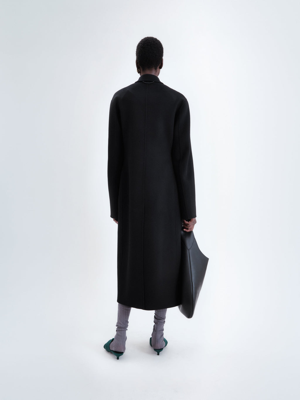Manteau simple boutonnage en laine double face