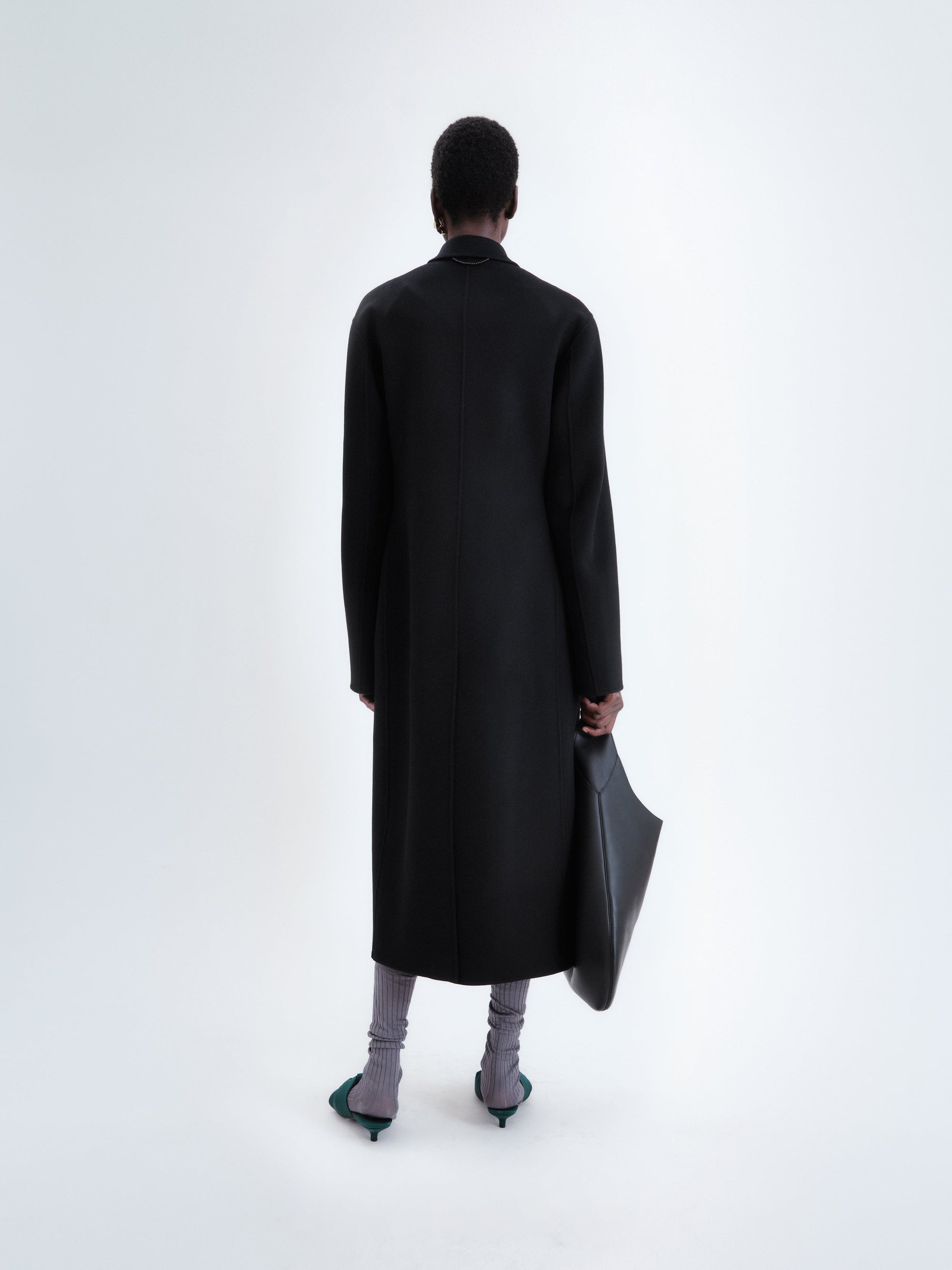 Manteau simple boutonnage en laine double face