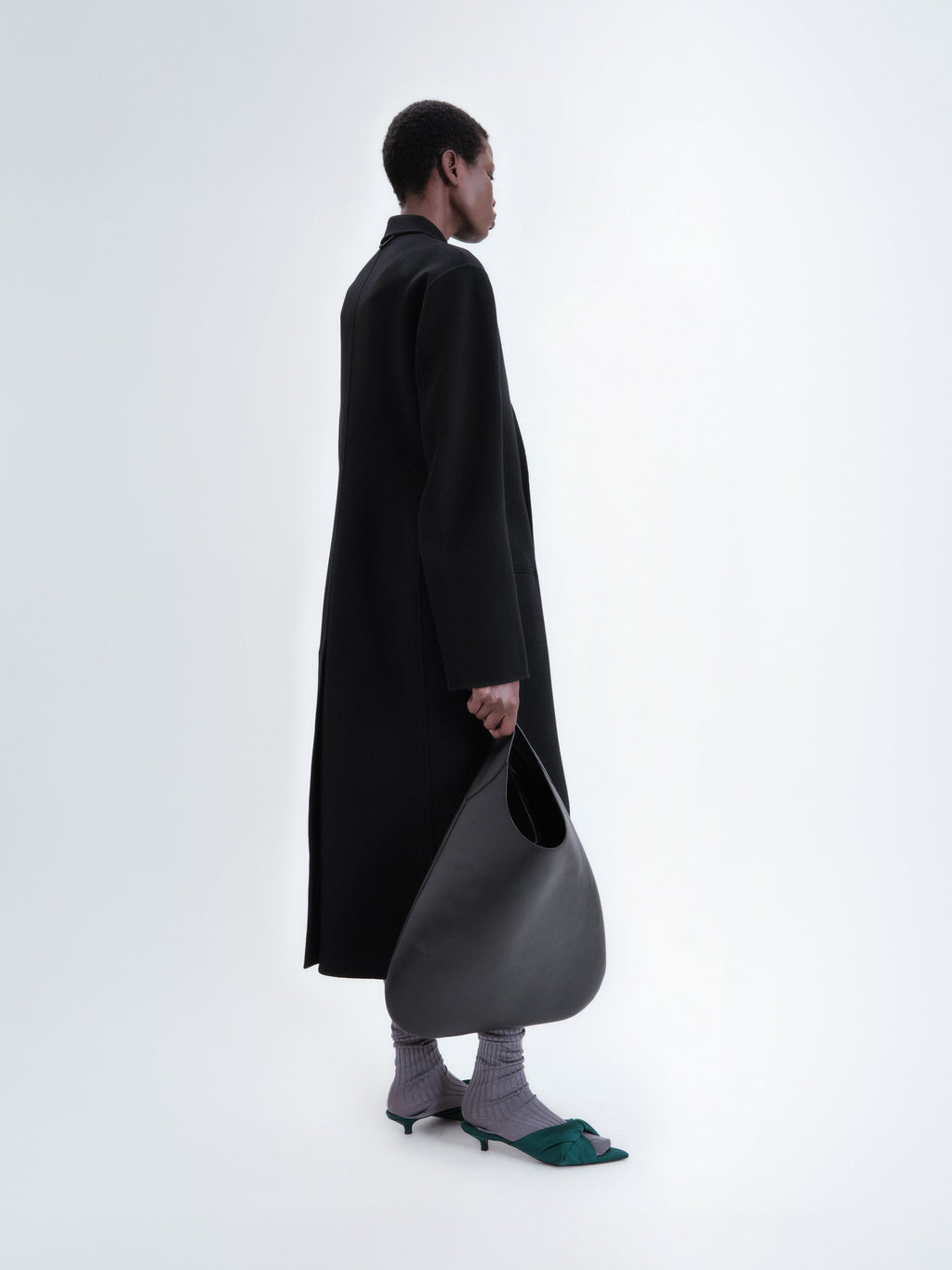 Manteau simple boutonnage en laine double face