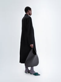 Manteau simple boutonnage en laine double face