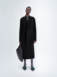 Manteau simple boutonnage en laine double face