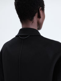 Manteau simple boutonnage en laine double face