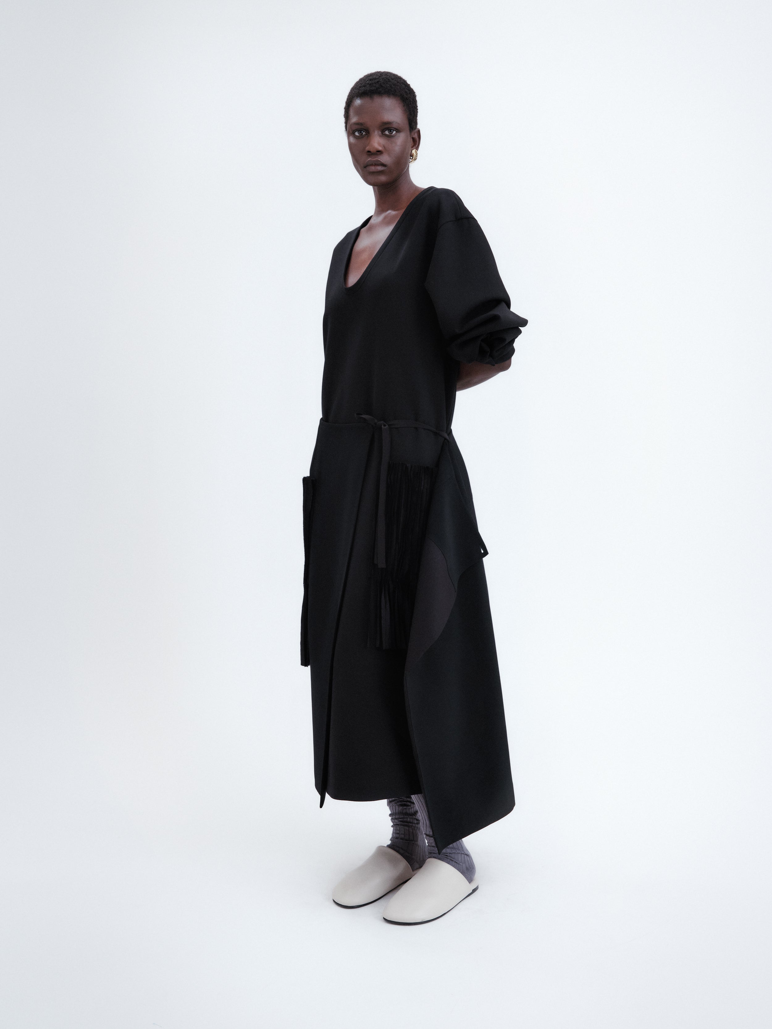 Ribbon pocket skirt in cady