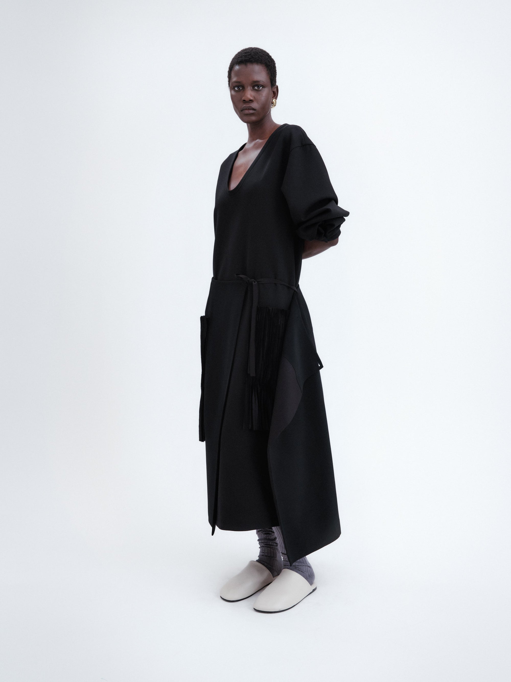 Ribbon pocket skirt in cady