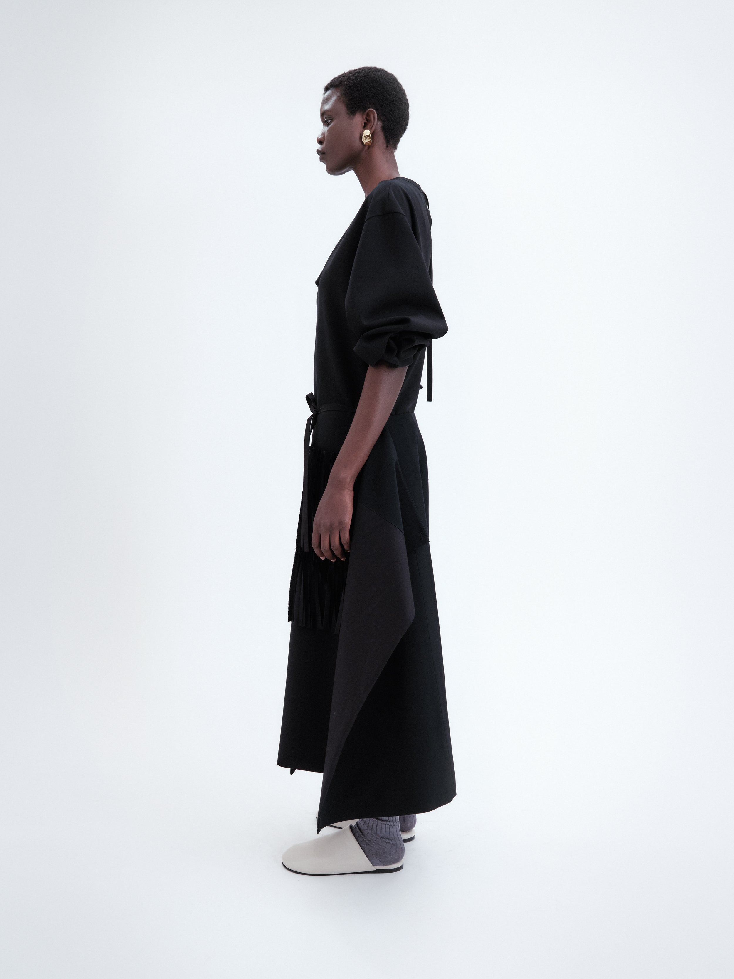 Ribbon pocket skirt in cady