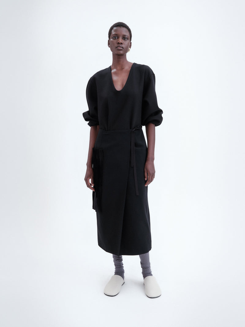Ribbon pocket skirt in cady