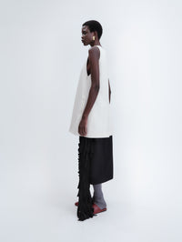 Short apron dress in crepe wool