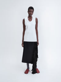 Ribbon skirt in grain de poudre
