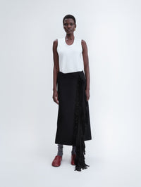 Ribbon skirt in grain de poudre
