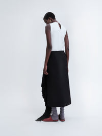 Ribbon skirt in grain de poudre