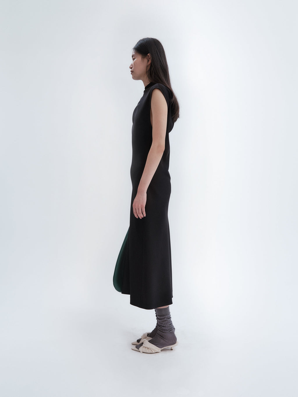 Knot dress in grain de poudre