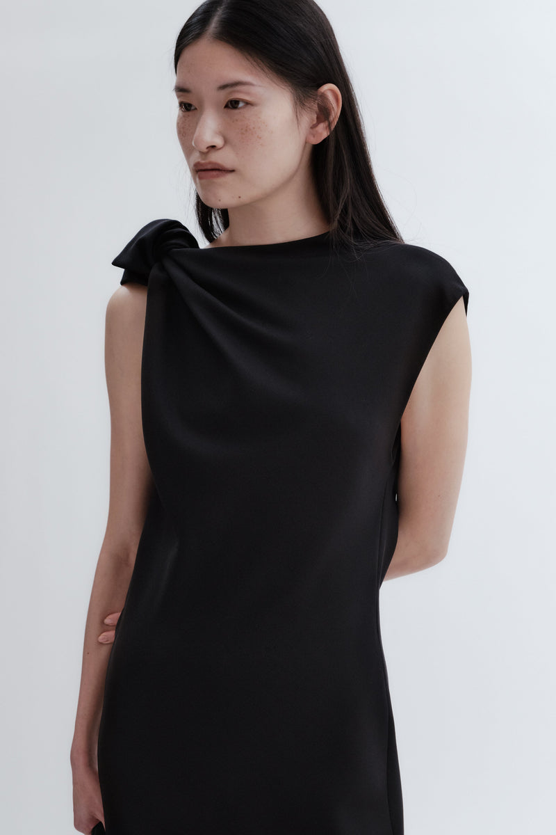 Knot dress in grain de poudre