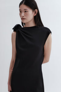 Knot dress in grain de poudre