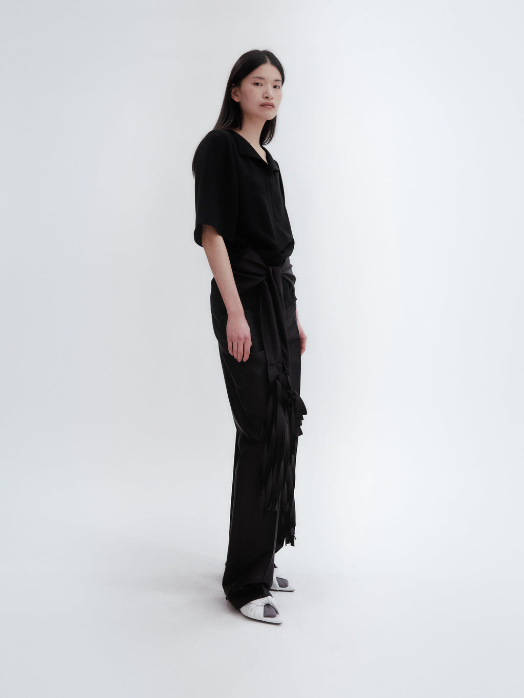 Tailored trousers in silk wool couture