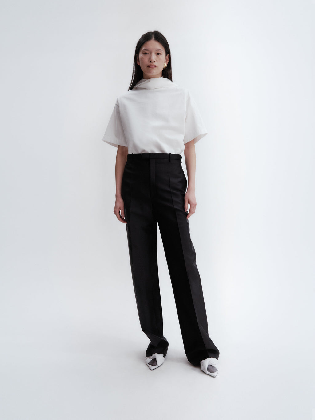 Tailored trousers in silk wool couture