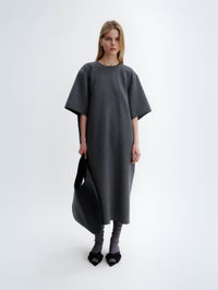 T-shirt dress in light double face wool