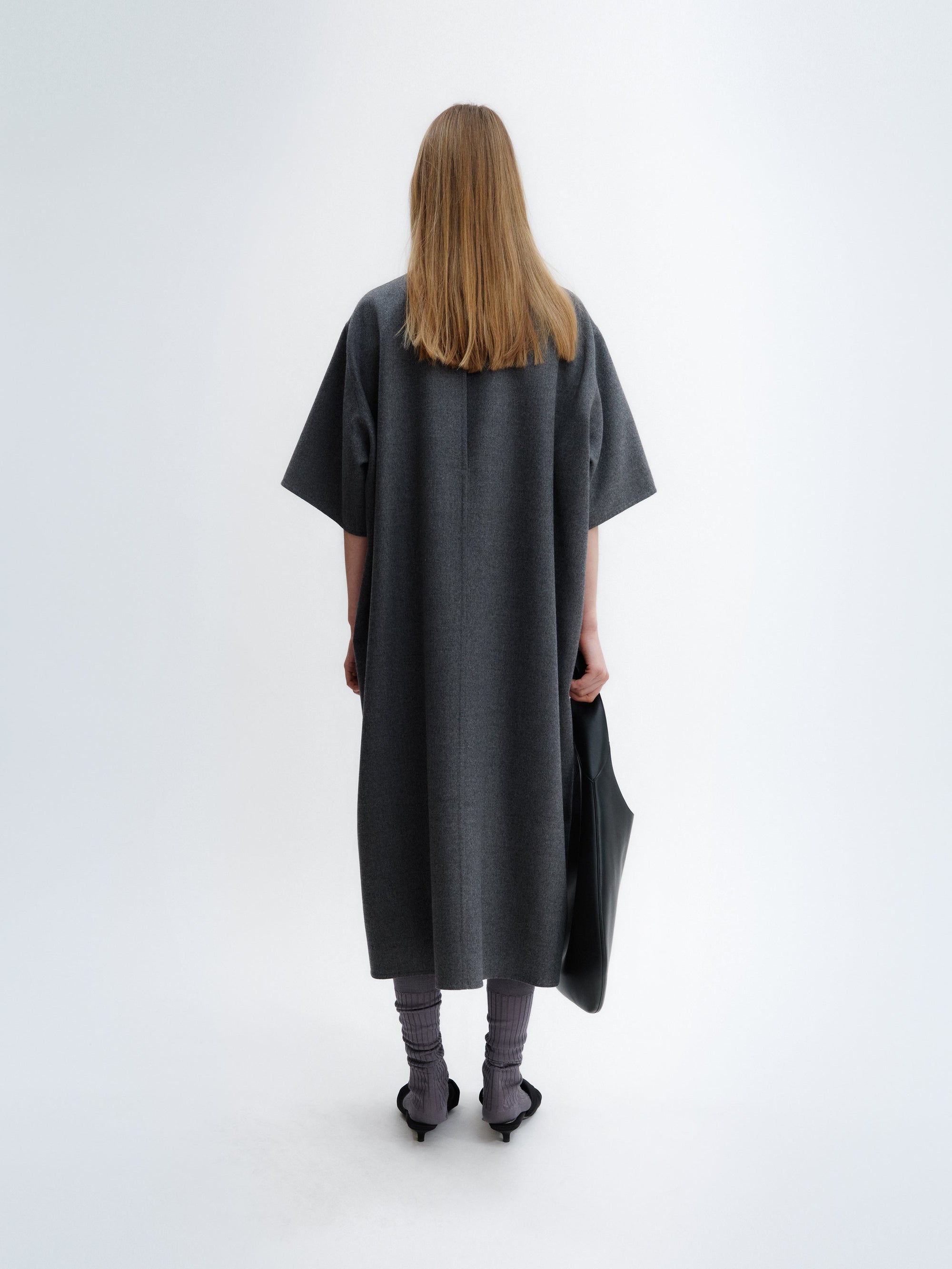 T-shirt dress in light double face wool