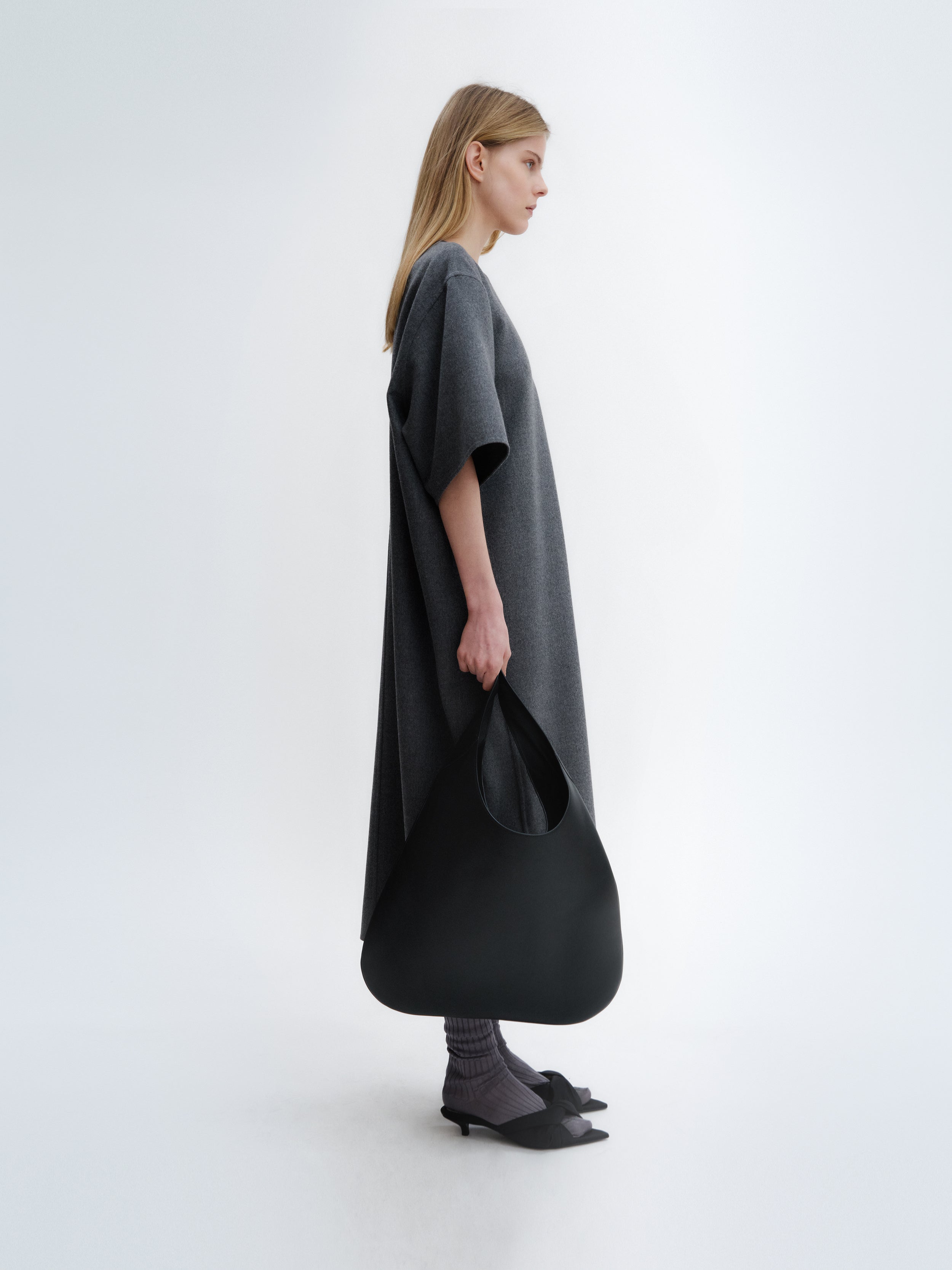 T-shirt dress in light double face wool