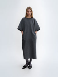 T-shirt dress in light double face wool