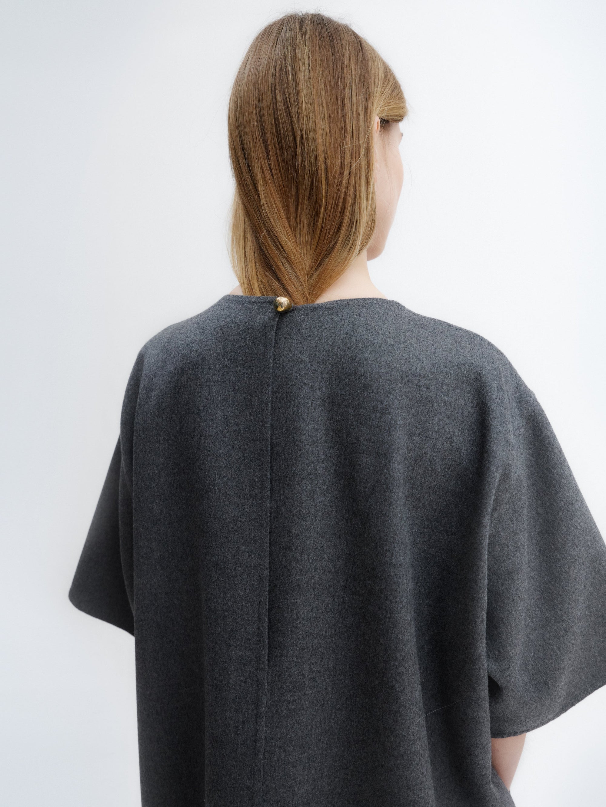 T-shirt dress in light double face wool