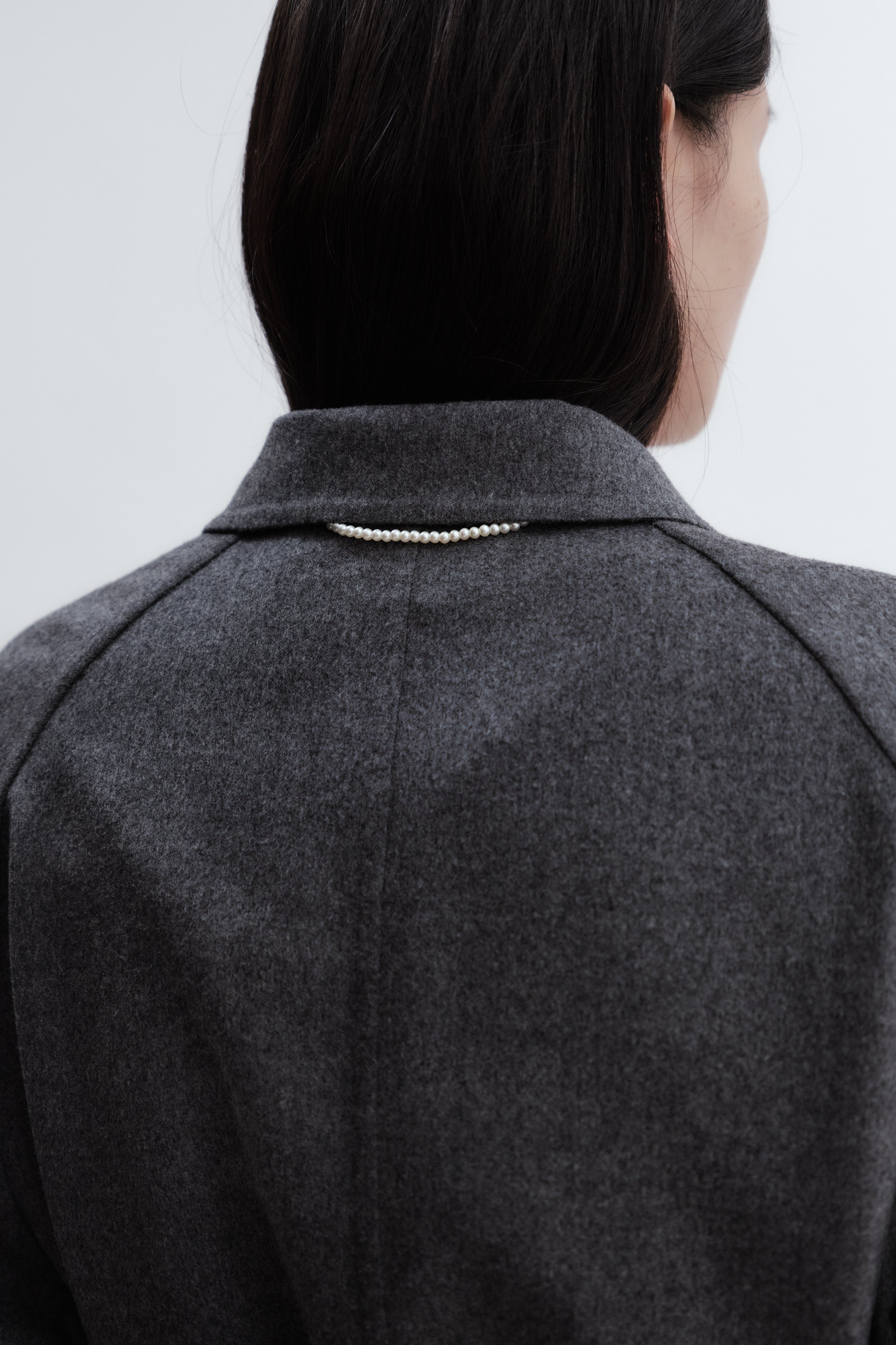 Ribbon coat in light double face wool