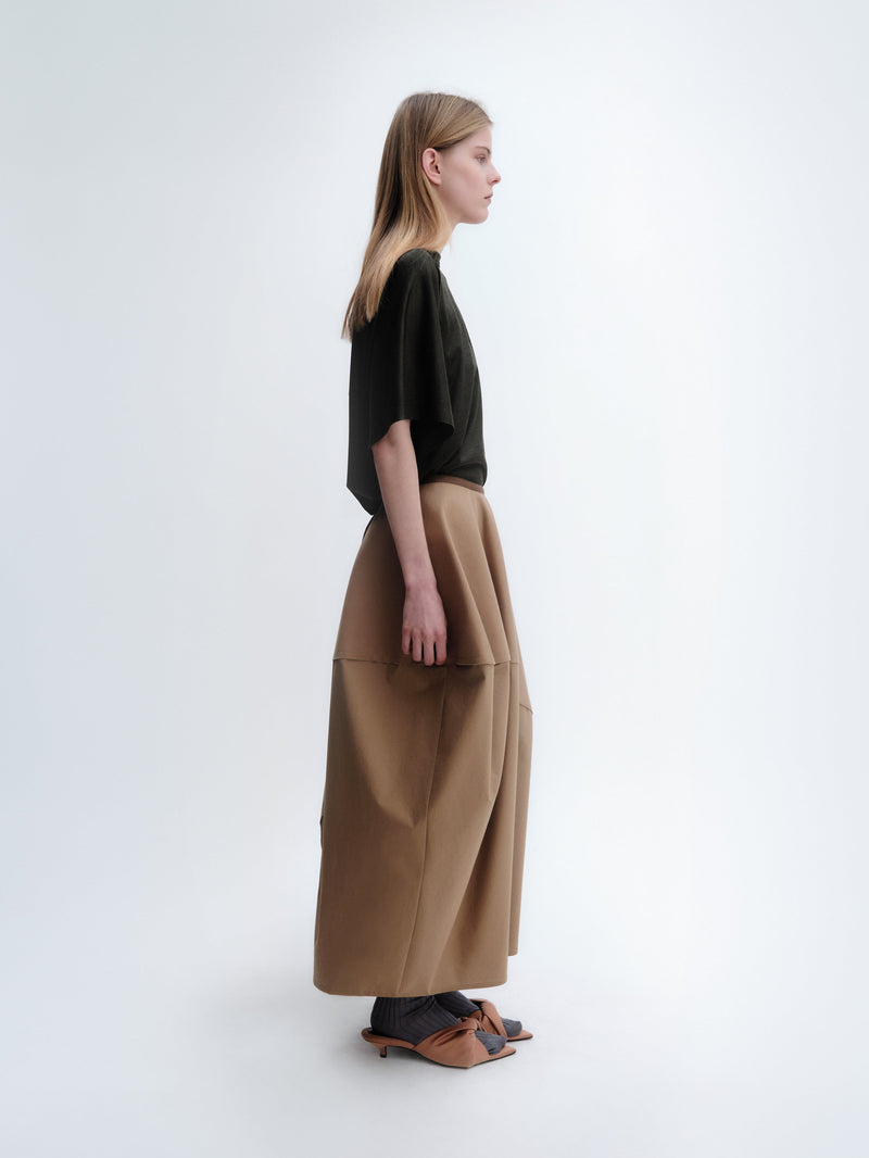Bubble skirt in cotton satin