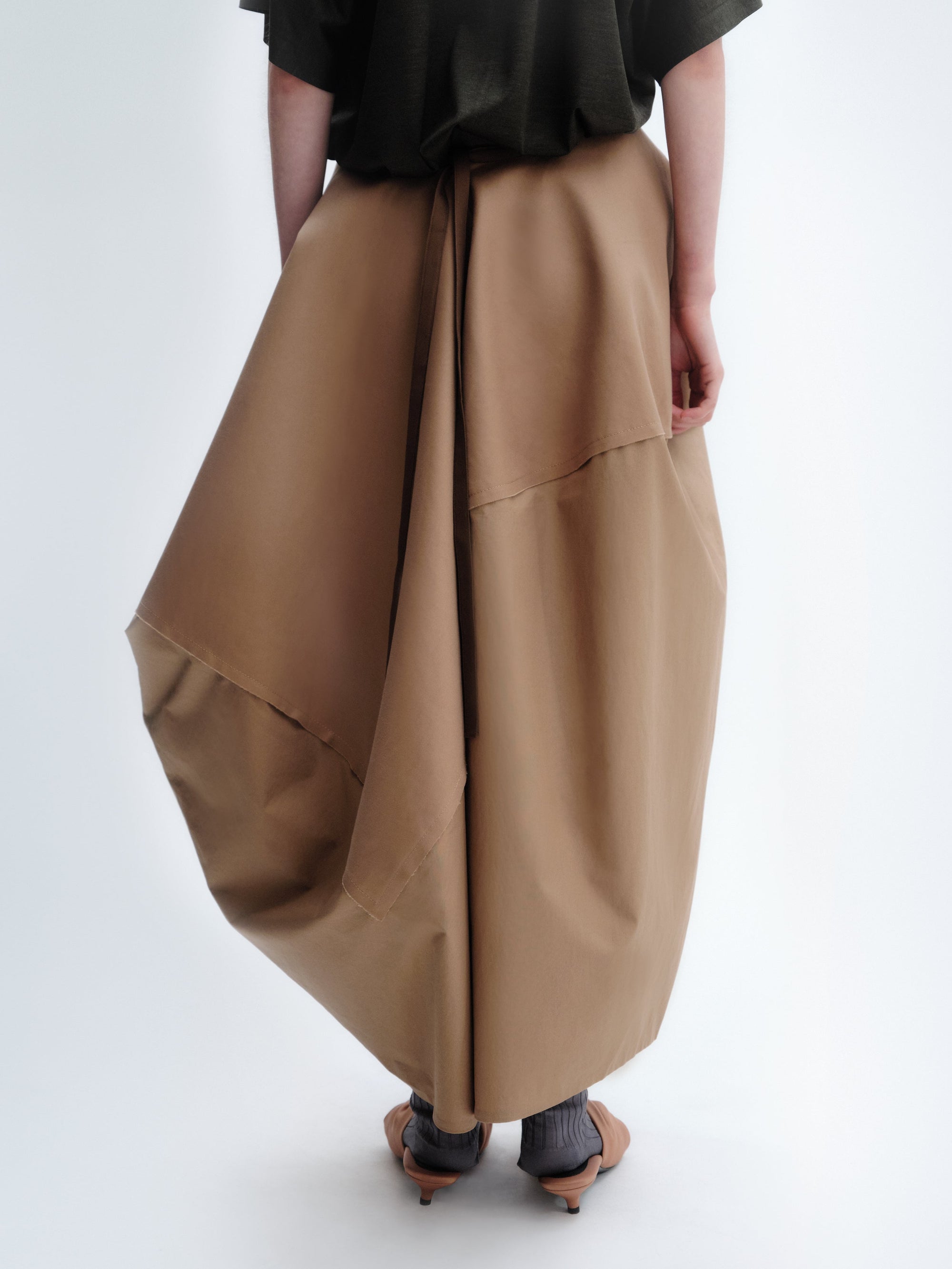 Bubble skirt in cotton satin