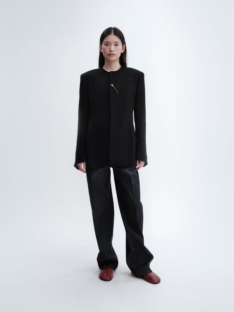 Veste déstructurée en laine bouclée