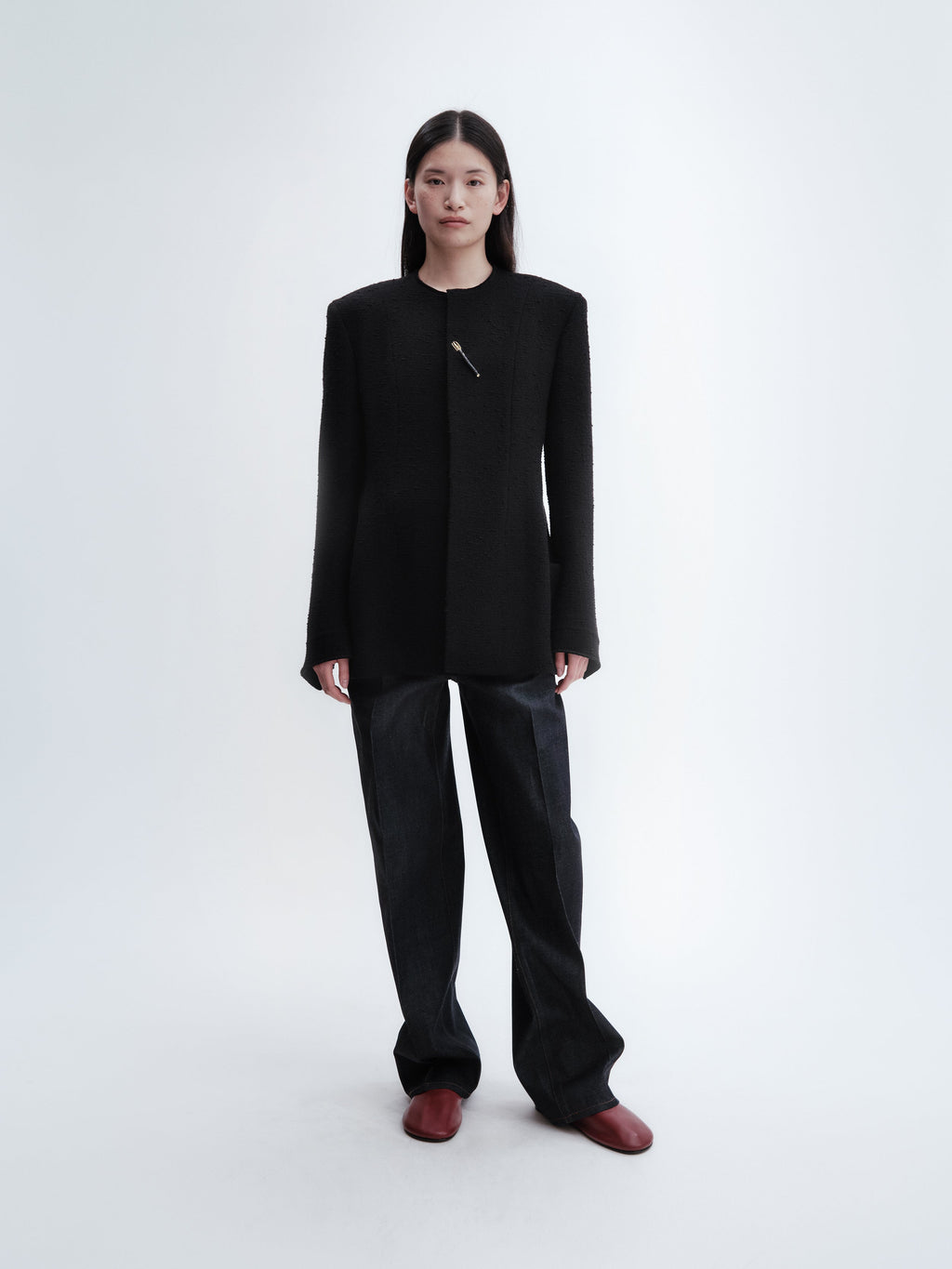 Veste déstructurée en laine bouclée