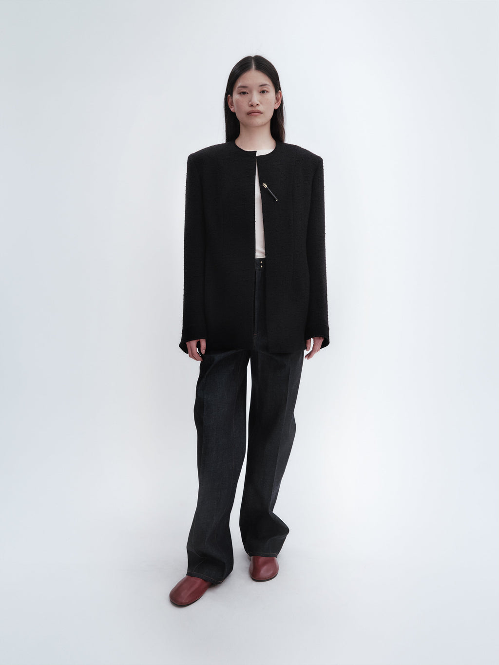Veste déstructurée en laine bouclée