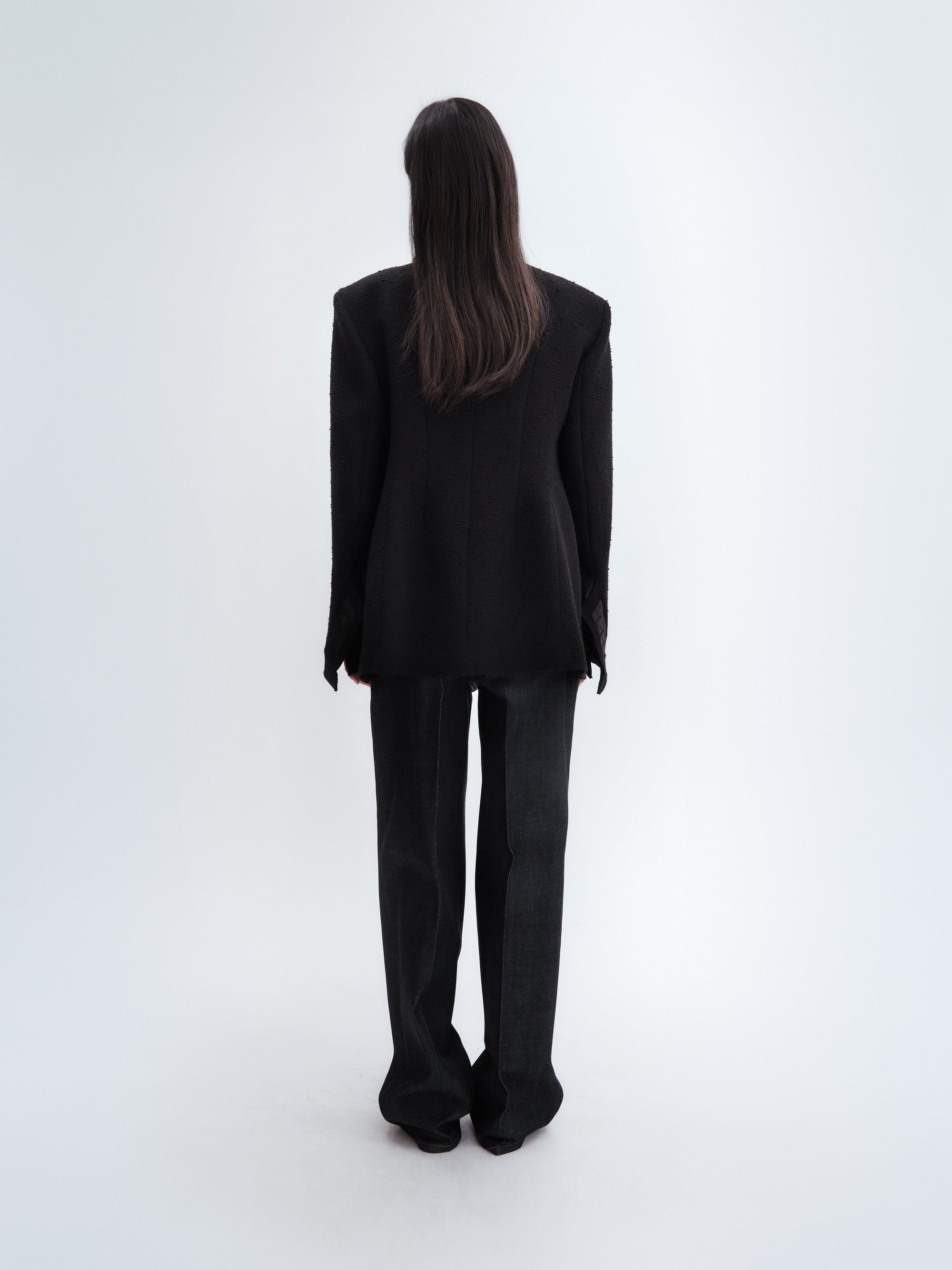 Veste déstructurée en laine bouclée