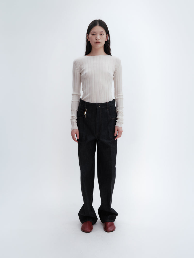 5-pocket jeans in selvedge cotton denim