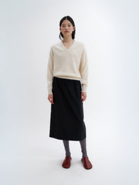 Pull col V en cachemire brossé