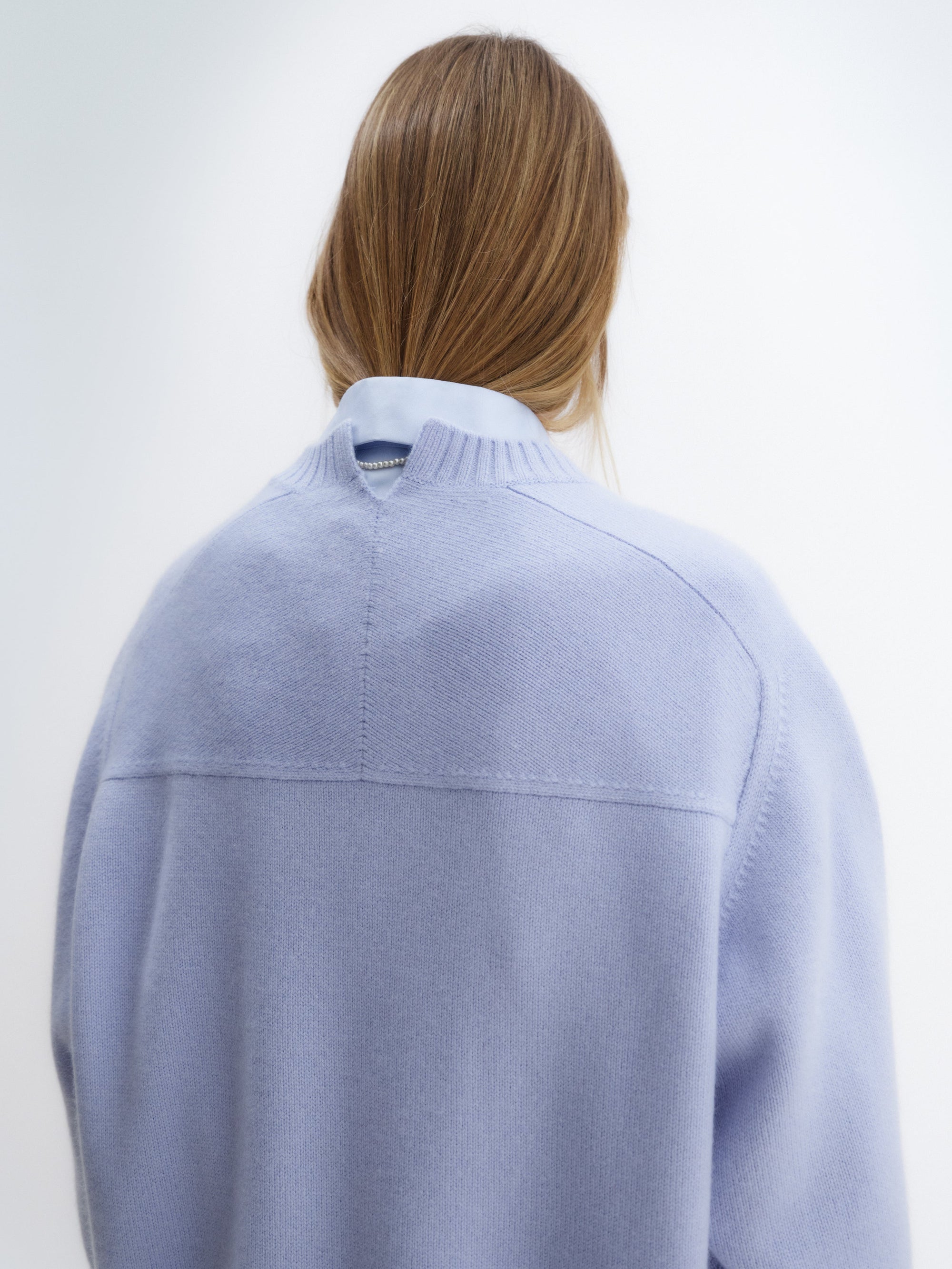 Crew neck jumper in brushed cashmere