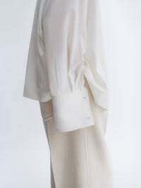 Gathered blouse in silk crepe de chine
