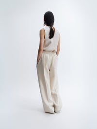 Pull-on trousers in felted wool