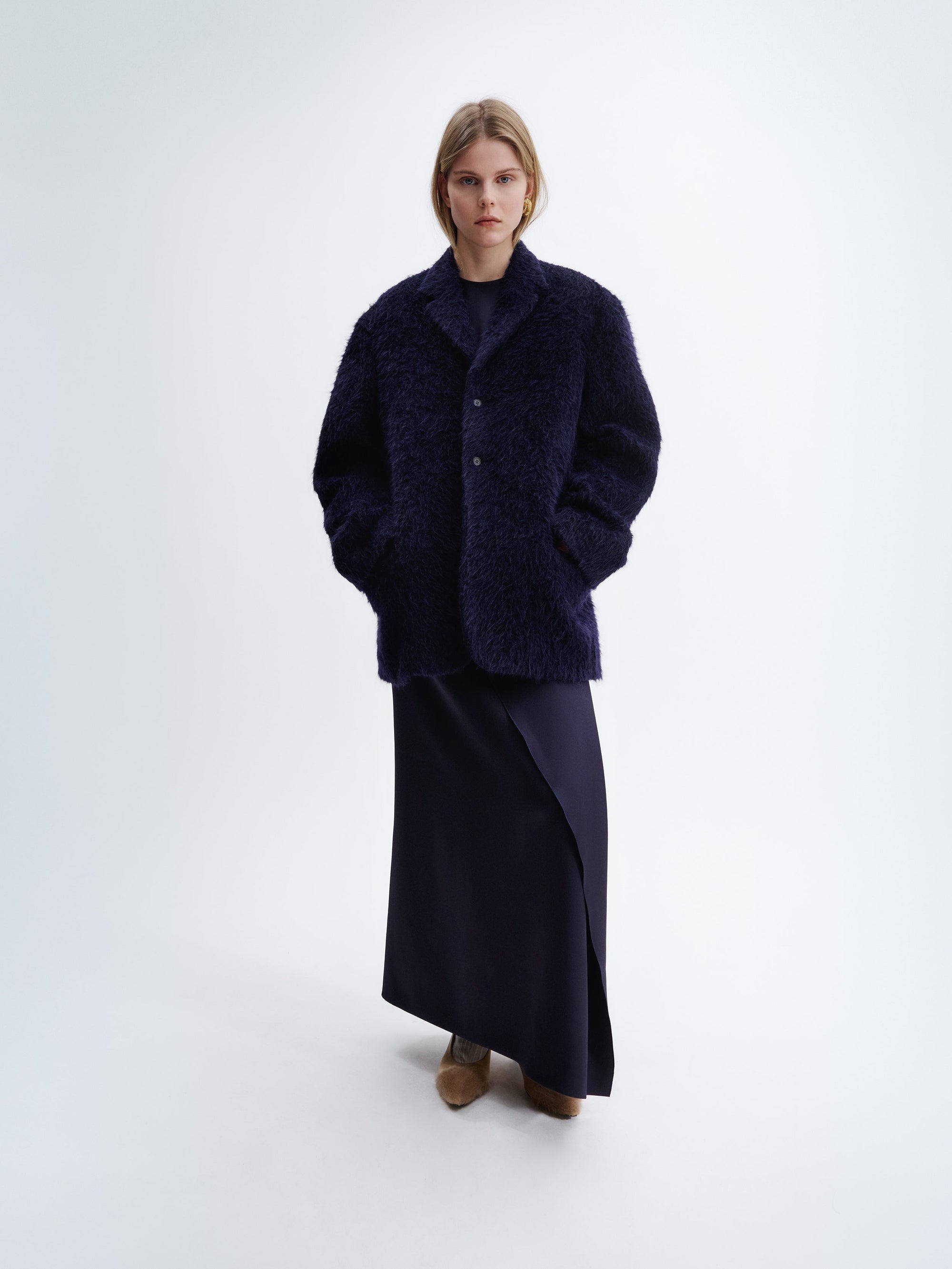 Short coat in alpaca