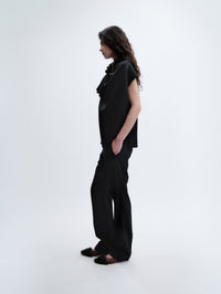 Twist neck top in double satin